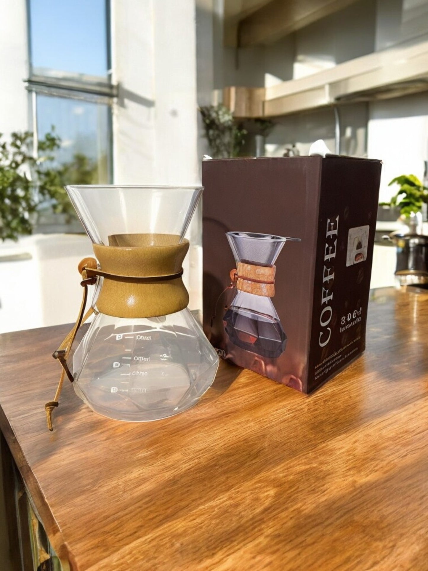 Cafetera de Vidrio (Tipo Chemex)